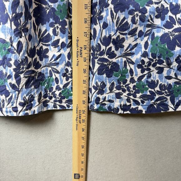 Peter Som x Rent the Runway Babydoll Floral Dress Blue Cotton Blend Size 8 - Picture 12 of 14